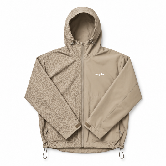 Water Reactive Cheetah Rain Jacket - Black
