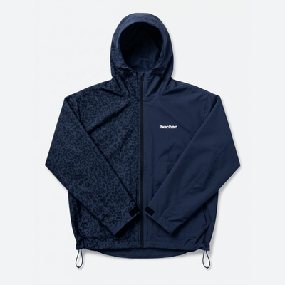 Water Reactive Cheetah Rain Jacket - Navy