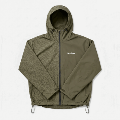 Water Reactive Cheetah Rain Jacket - Green