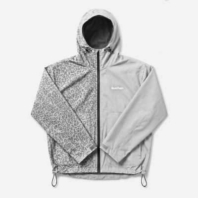 Water Reactive Cheetah Rain Jacket - Grey