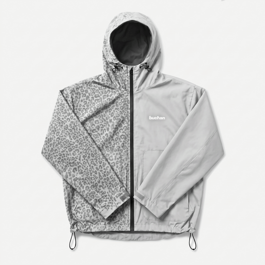 Water Reactive Cheetah Rain Jacket - Grey
