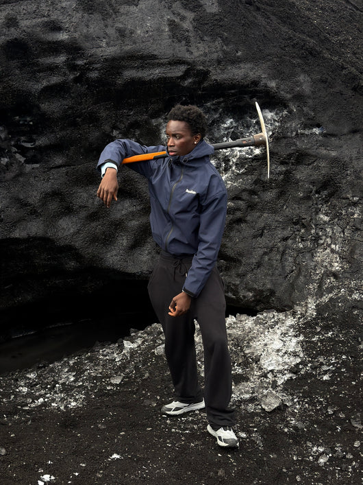 Water Reactive Cheetah Rain Jacket - Navy