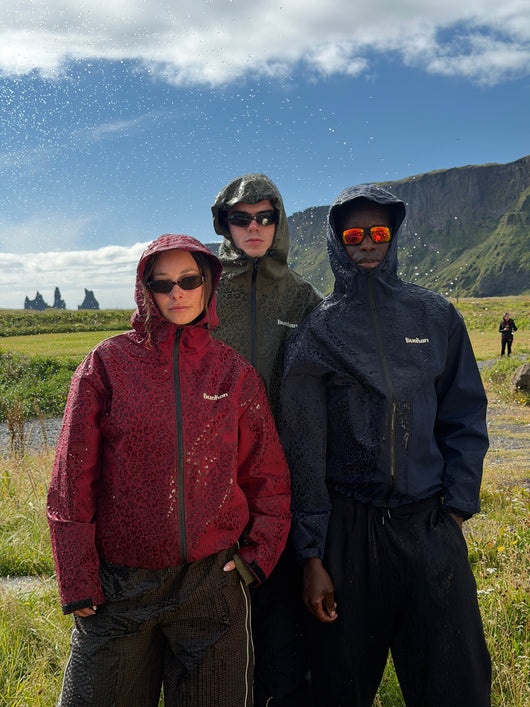 Water Reactive Cheetah Rain Jacket - Navy