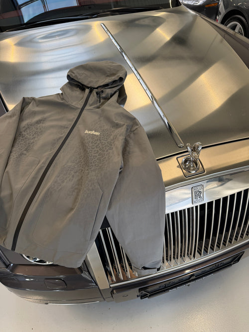 Water Reactive Cheetah Rain Jacket - Grey