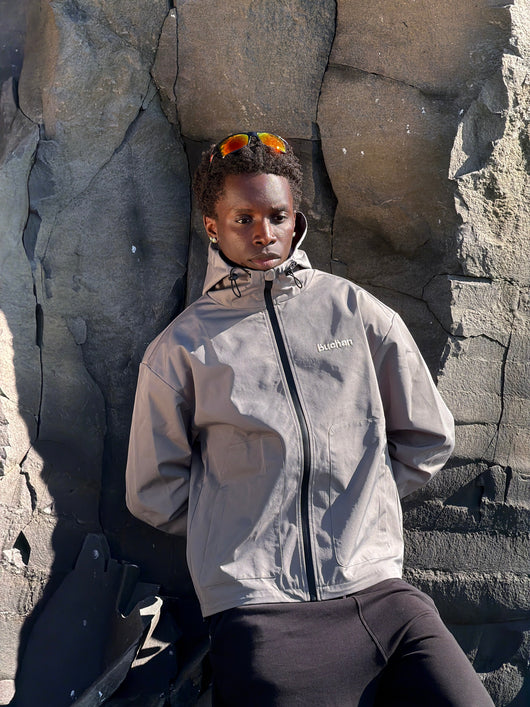 Water Reactive Cheetah Rain Jacket - Grey