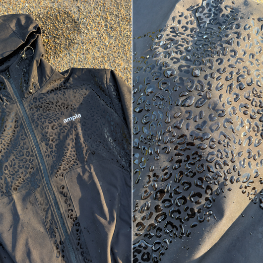 Water Reactive Cheetah Rain Jacket - Black