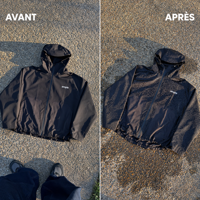 Water Reactive Cheetah Rain Jacket - Black
