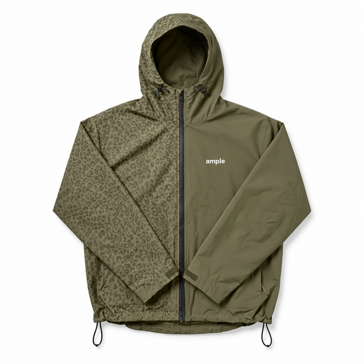 Water Reactive Cheetah Rain Jacket - Black