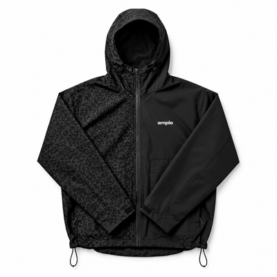 Water Reactive Cheetah Rain Jacket - Black