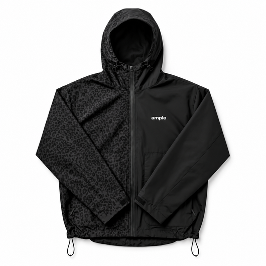 Water Reactive Cheetah Rain Jacket - Black