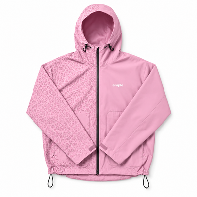 Water Reactive Cheetah Rain Jacket - Black