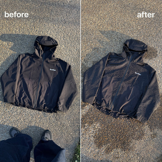 Water Reactive Cheetah Rain Jacket - Brown