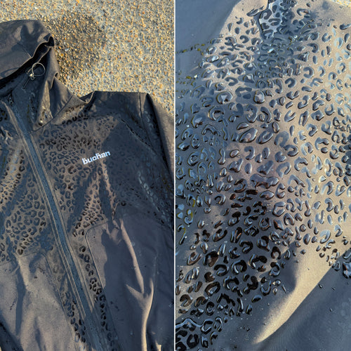 Water Reactive Cheetah Rain Jacket - Burgundy