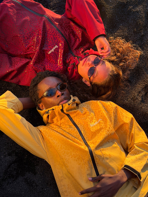 Water Reactive Cheetah Rain Jacket - Yellow
